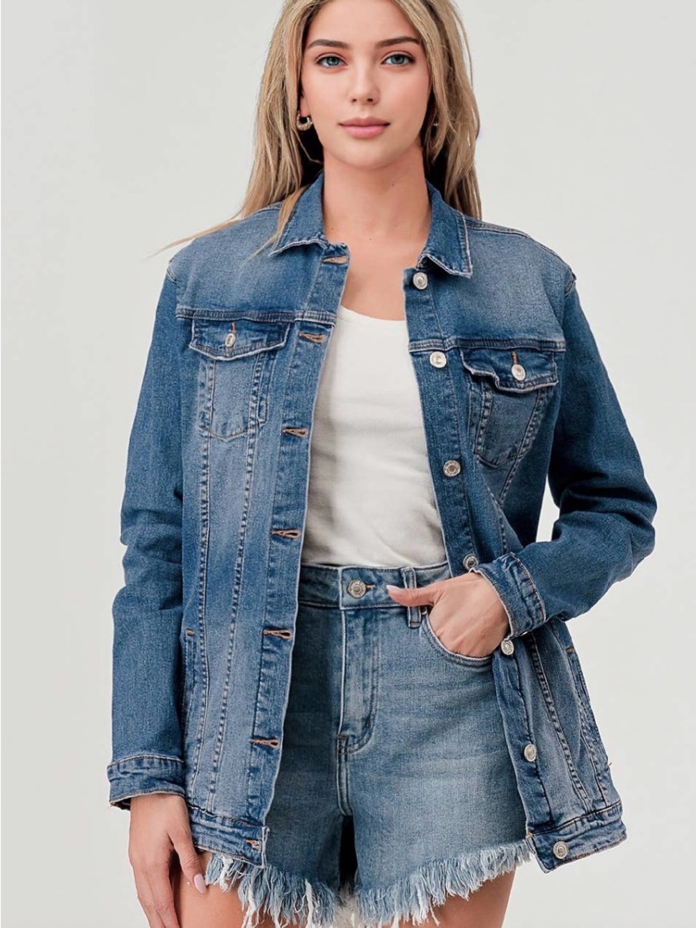 Women's Blue Denim Jacket - Classic Jean Jacket